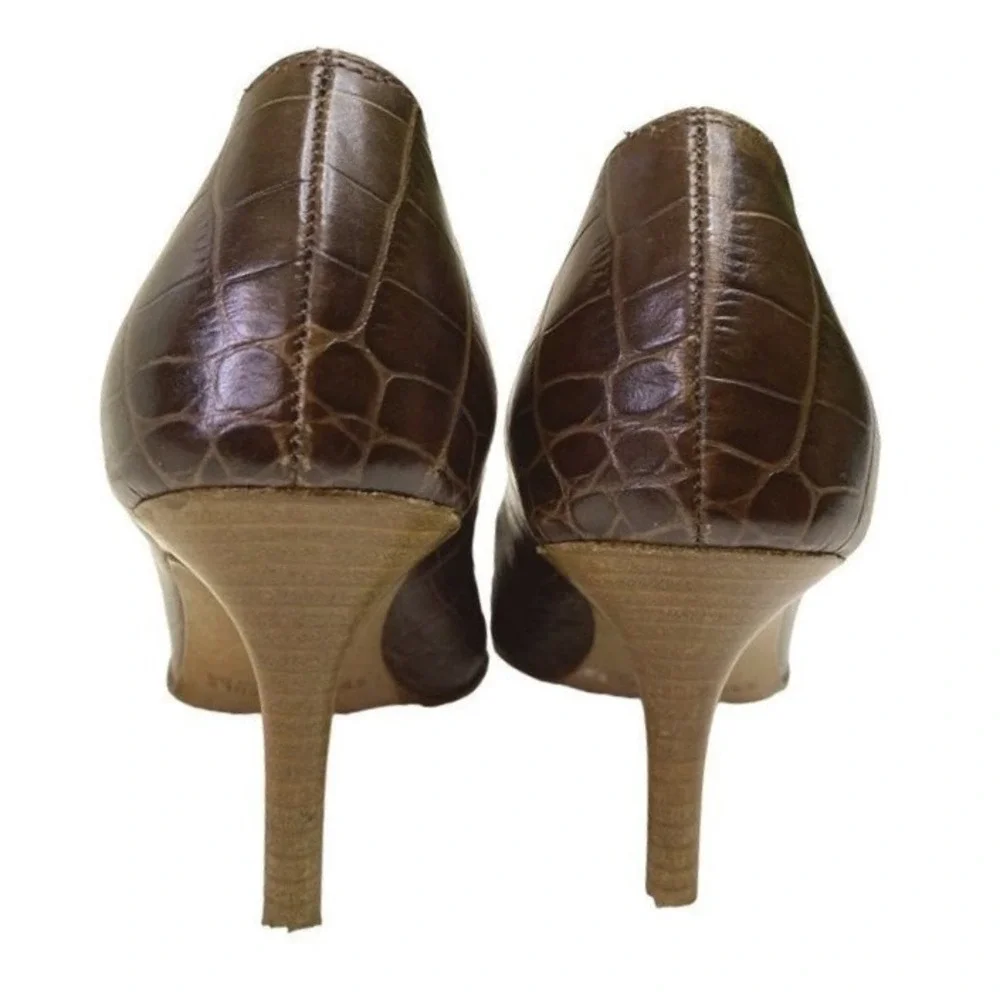 Vintage Keneth Cole New‎ York croc embossed pump high heels shoes women 5.5